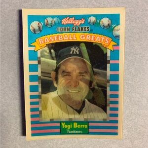 Vintage 1991 Kelloggs Corn Flakes Baseball Great 11 of 15 Yogi Berra Card